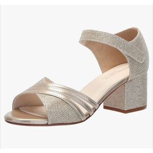 Dyables 11W Champagne Touch Ups Women's Foster Heeled Sandal Gold Sparkly NIB